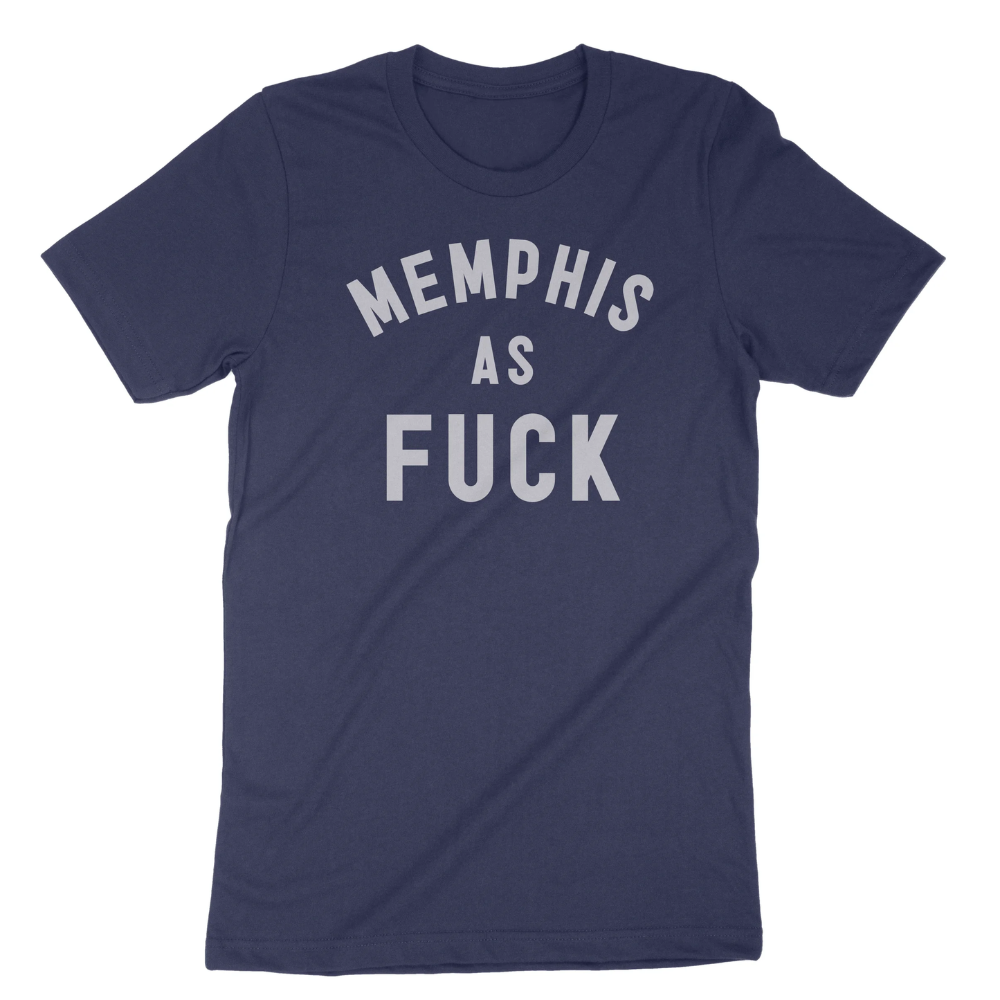 Memphis as Fuck Silver on Blue T-shirt