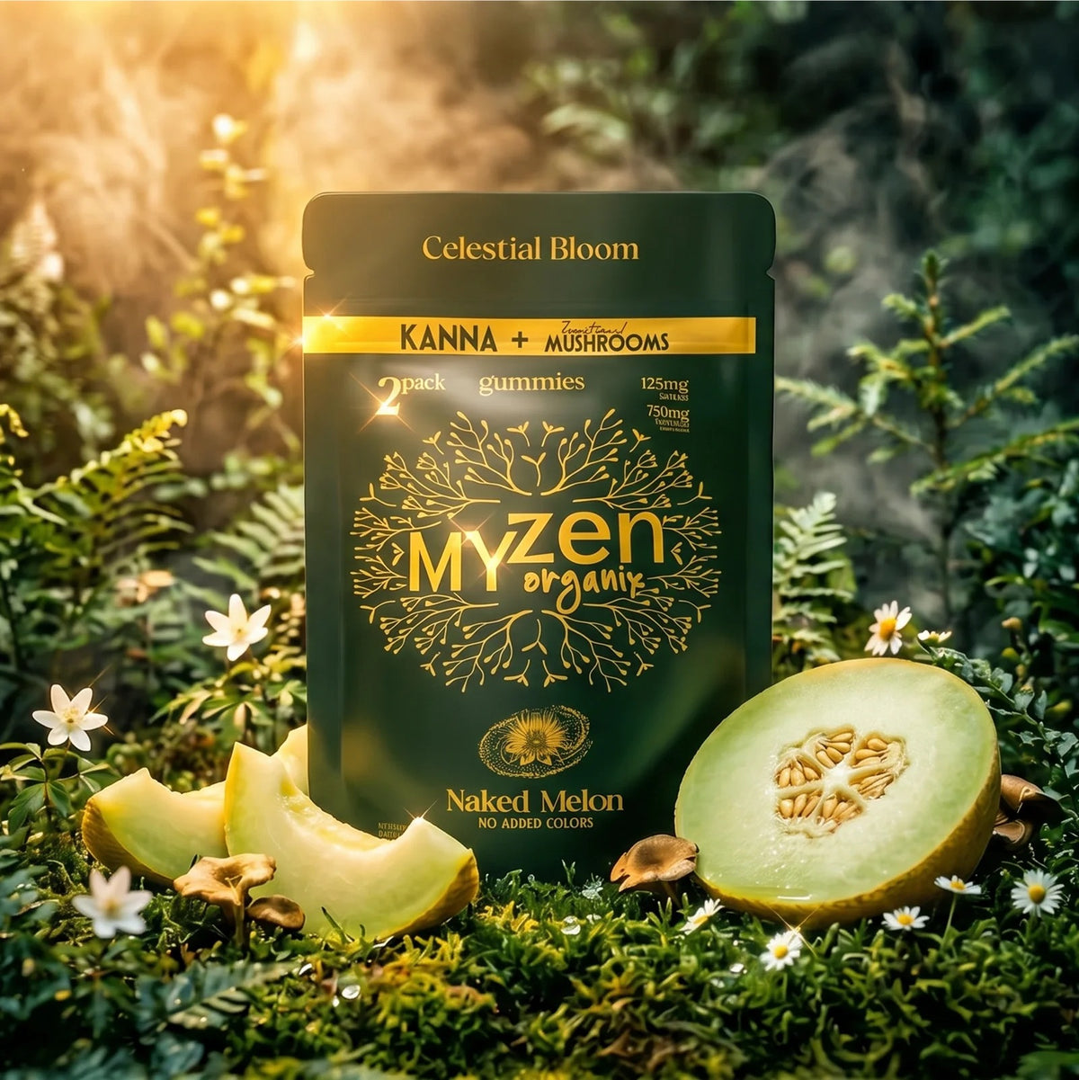 MyZen Spiritual Bliss Kanna Mushroom Gummies 875mg 2pk