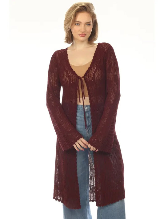 TREE OF LIFE KNIT CARDIGAN COTTON BLEND