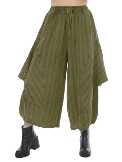 Draped Waffel Barrel Pants