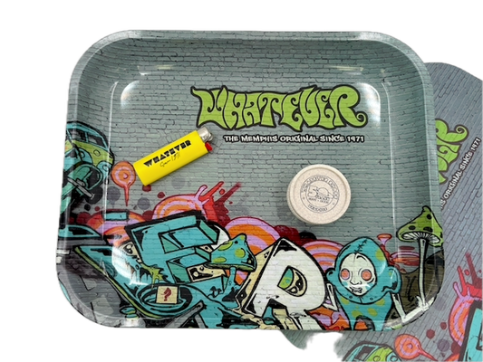 Whatever Graffiti Large Rolling Tray with Magnetic Lid