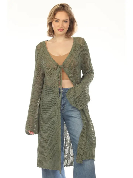 TREE OF LIFE KNIT CARDIGAN COTTON BLEND
