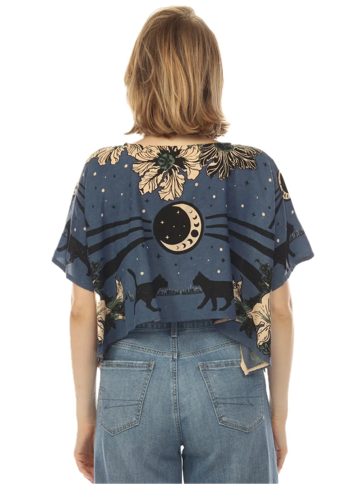 Moonflower Cats Scarf Top