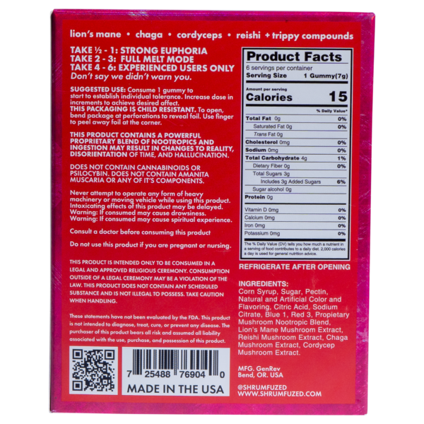 Shrumfuzed Max Gummies 1600mg 6pk